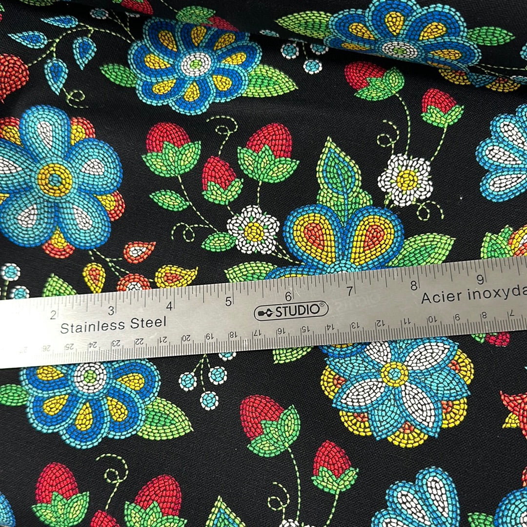 Canvas - Beaded Strawberry - Tucson Canvas by Elizabeth Studios Collection -  Black