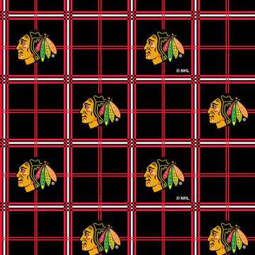 Last cut from bolt - Last half yard - Flannel - NHL Hockey Teams - NHL Chicago Blackhawks - Flannel