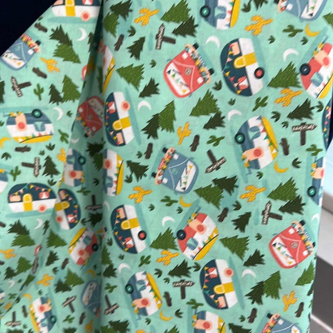 3 Wishes Fabric - Happy Camper - Live your Adventure - Turquoise
