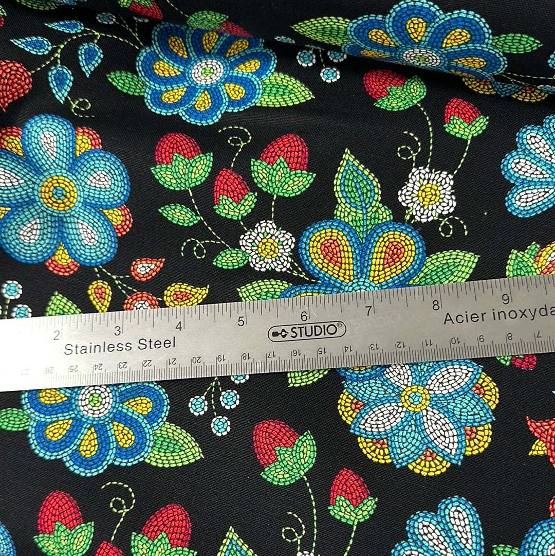 Canvas - Beaded Strawberry - Tucson Canvas by Elizabeth Studios Collection -  Black