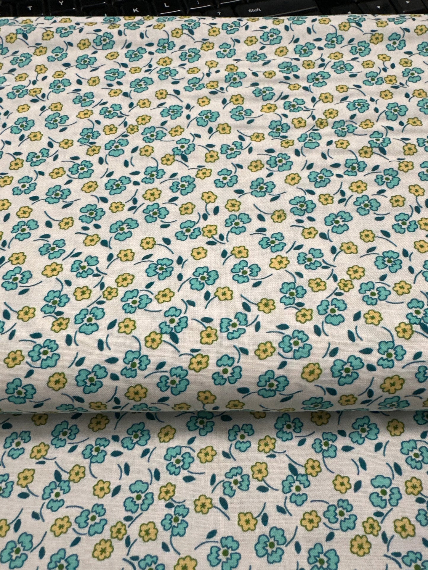 Robert Kaufman - Flowerhouse Little Blossoms - Azure - Priced per Half Metre