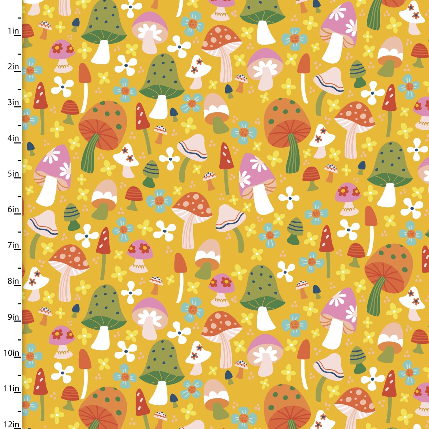 3 Wishes Fabric - Susie Sunshine Collection - Mushroom Field
