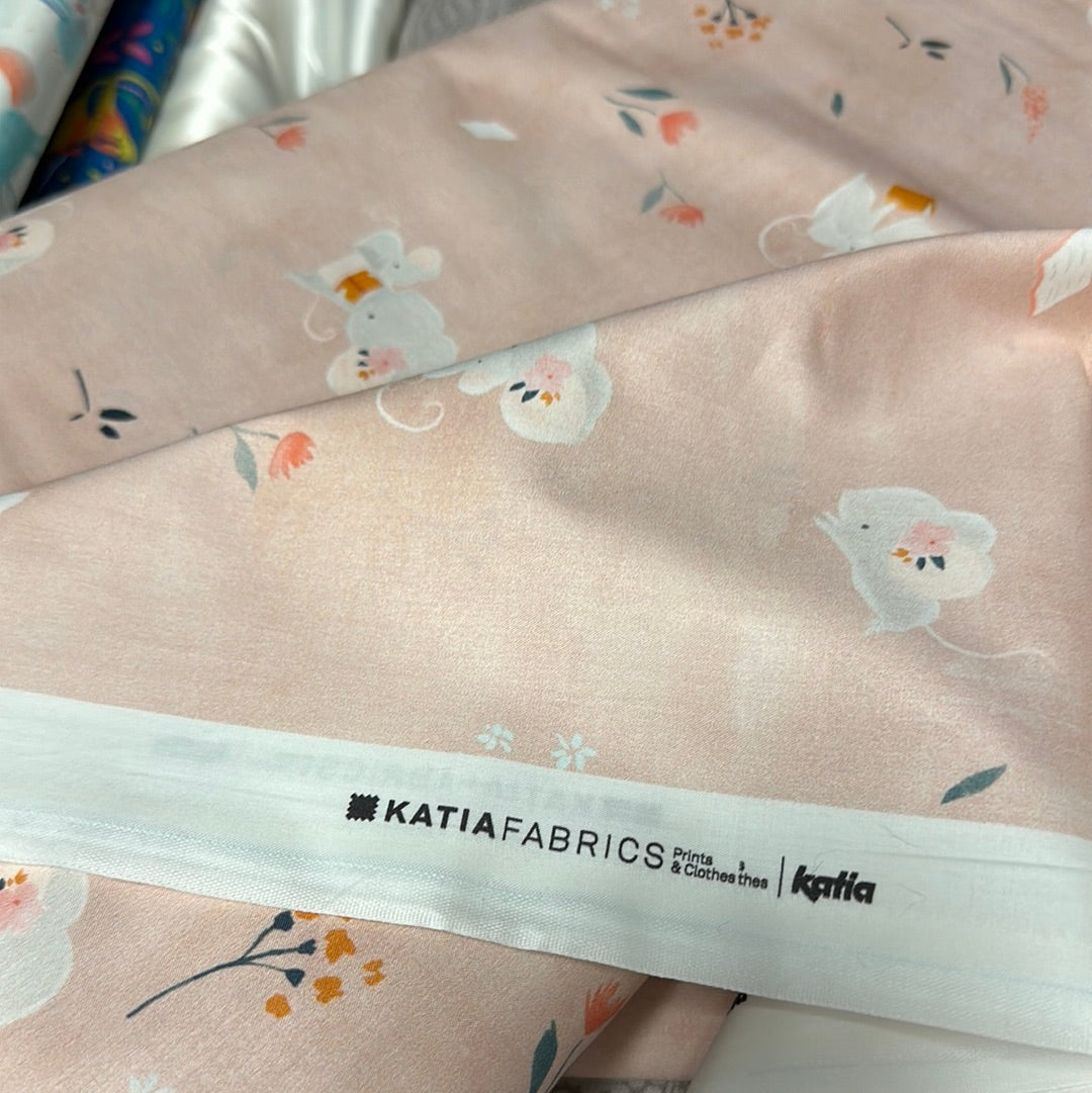 Katia Fabrics - Little Mouse and Friends - Blush