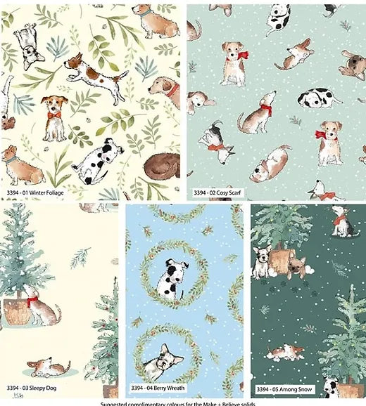 The Craft Cotton Company - Man's Best Friend Collection - Berry Wreath - Blue