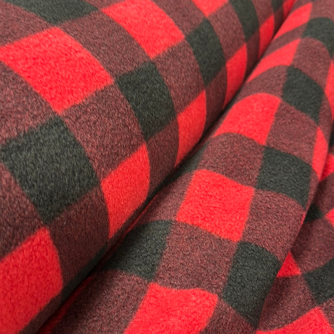 Black and Red Buffalo Plaid - Fleece