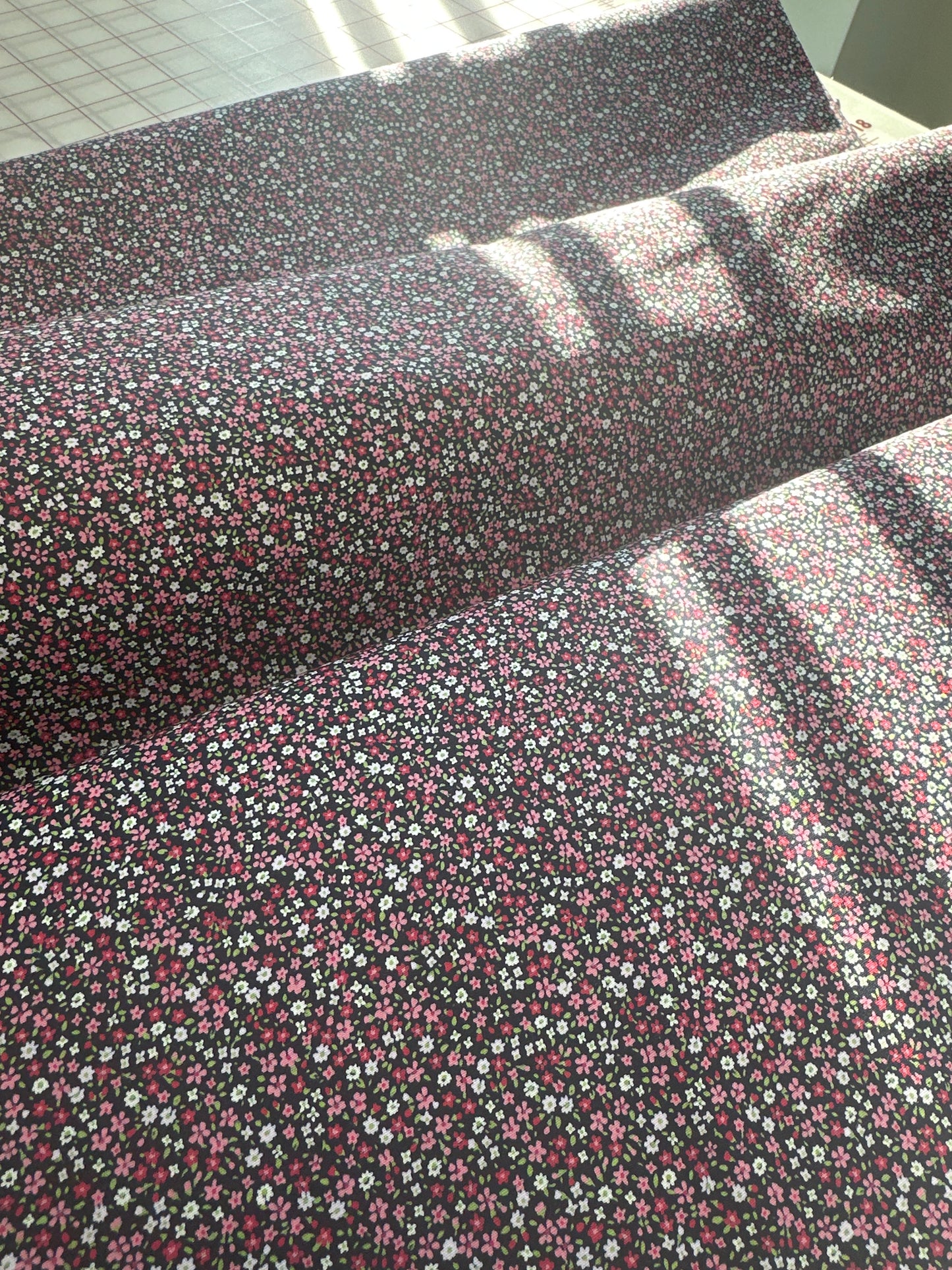 Robert Kaufman Fabrics - Petite Garden - Midnight - by Sevenberry - Mini Flower Blooms - Priced by the Half Metre