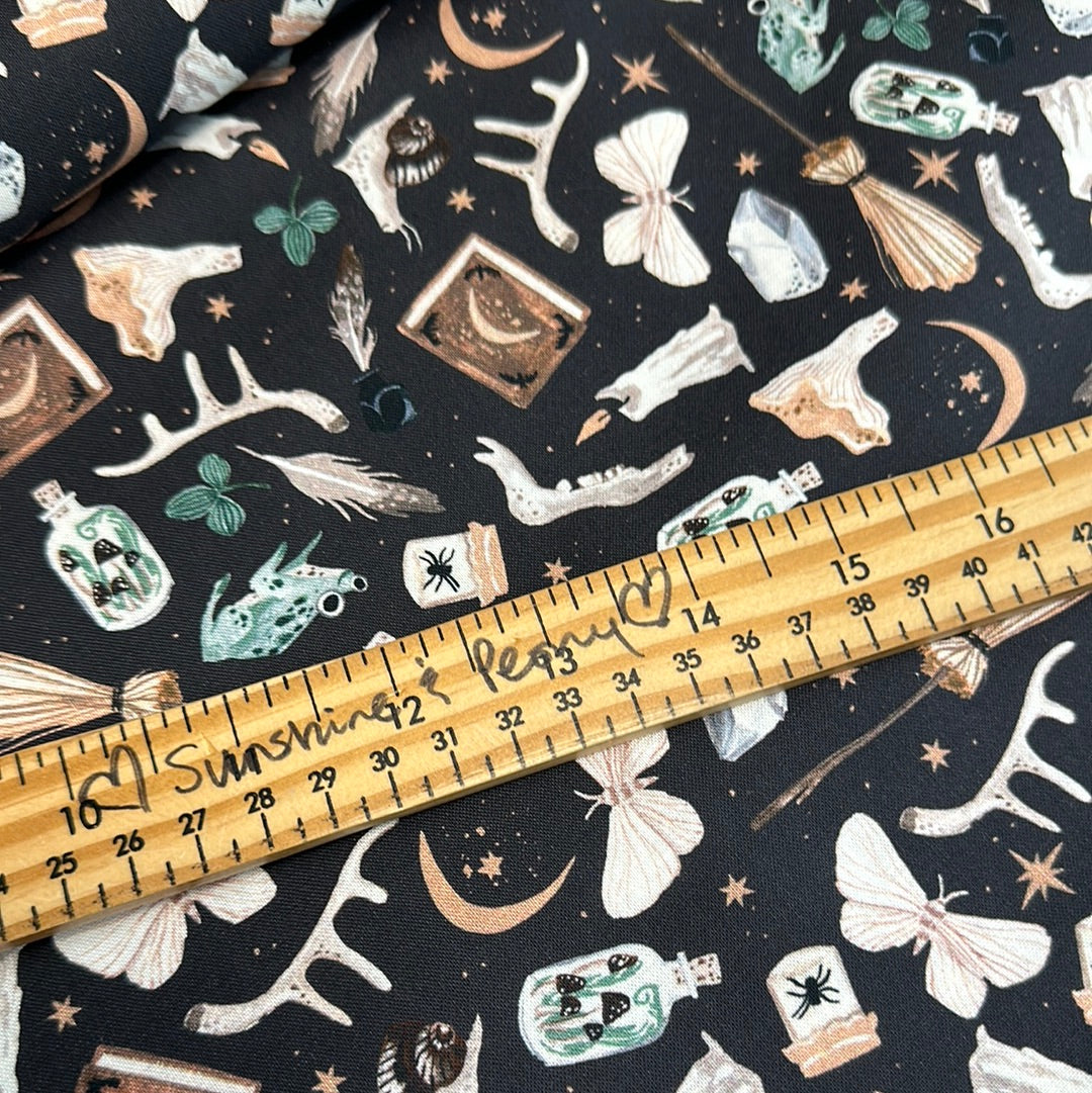 Dear Stella - Goblincore - Magic Tools - Carbon by Rae Ritchie - Sold by the half metre