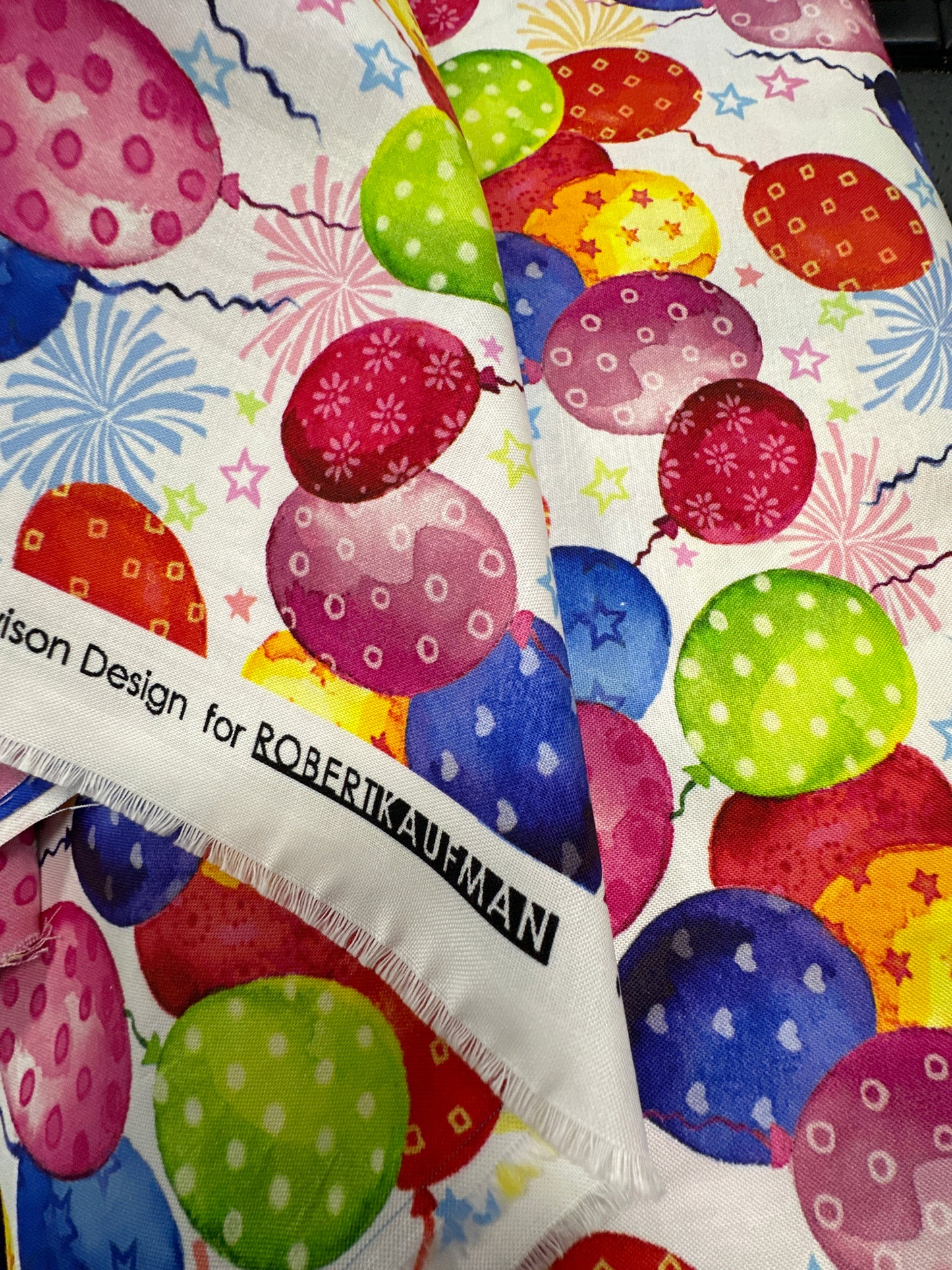 Robert Kaufman - Happy Day Collection by Elena Vladykina - Celebration on white - Priced by the Half Metre