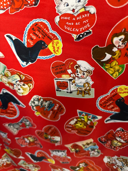 Vintage Valentines - Cutie Pie - Red by Michael Miller Collection