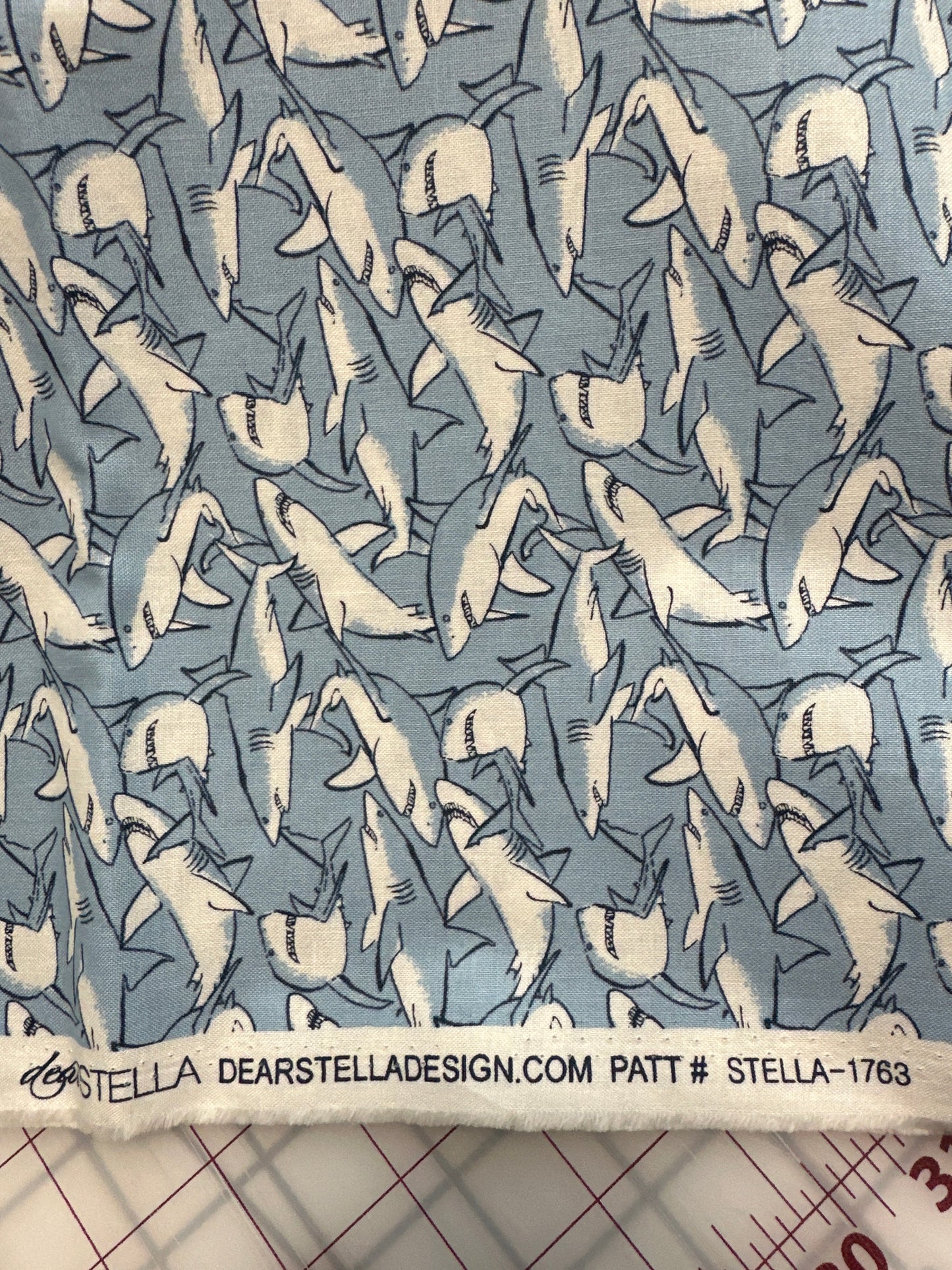 Dear Stella - Bootylicious Collection - Starlight Sharks - priced per half metre