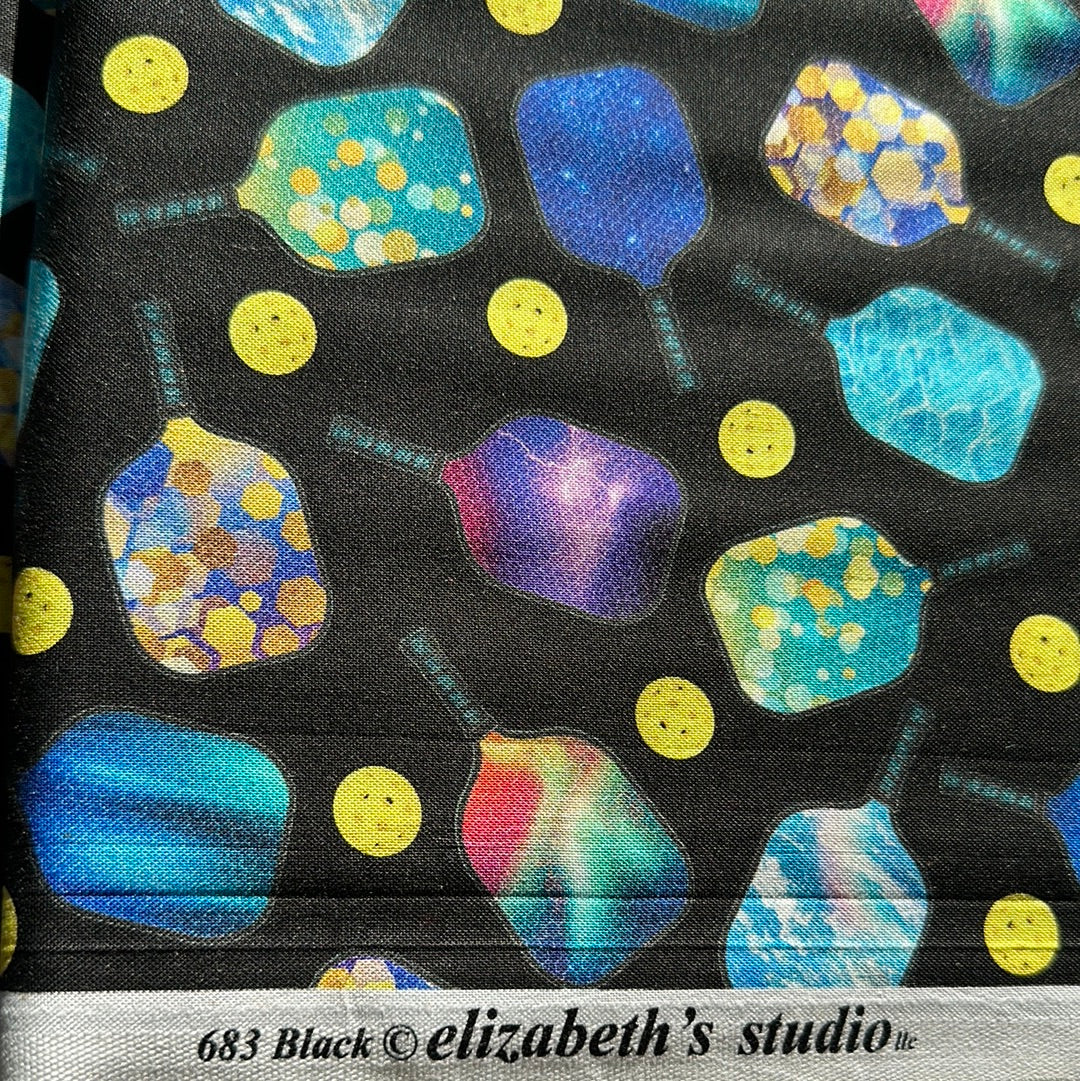 Back in Stock - Elizabeth Studios Collection - Sports - Pickleball - Black - Priced by Half Metre