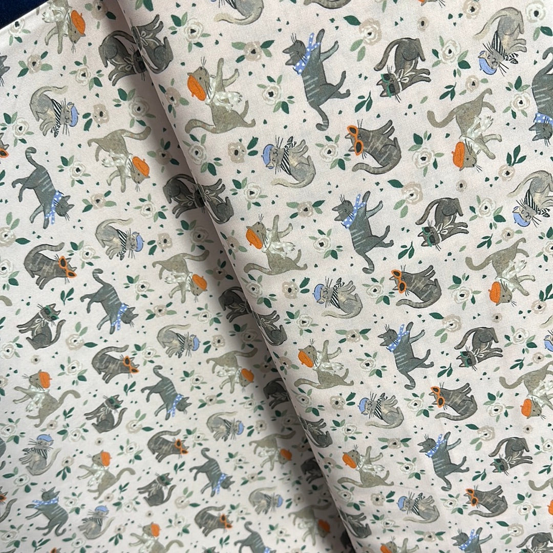 Last cut from bolt - Last full metre - Dear Stella - Ma Belle by Clara Jean Collection - French Cats - Blush