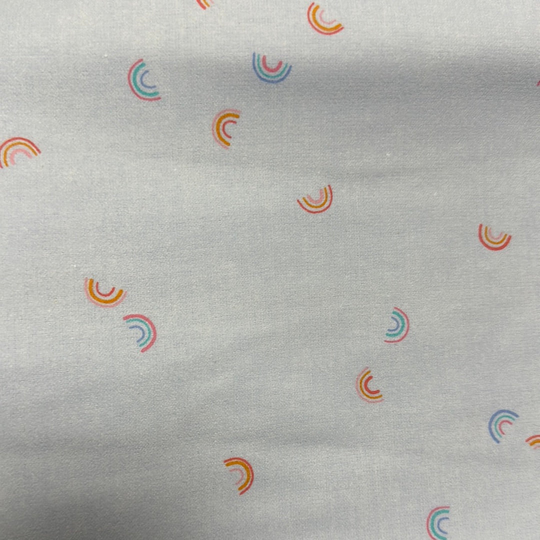 Flannel - Cozy Cotton Flannel - Rainbows - Cornflower - by Robert Kaufman