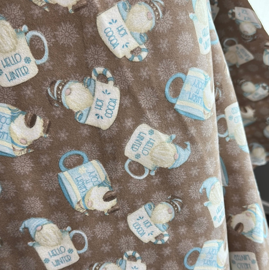 Flannel - Hot Cocoa Cup - Gnomes - Brown - Henry Glass