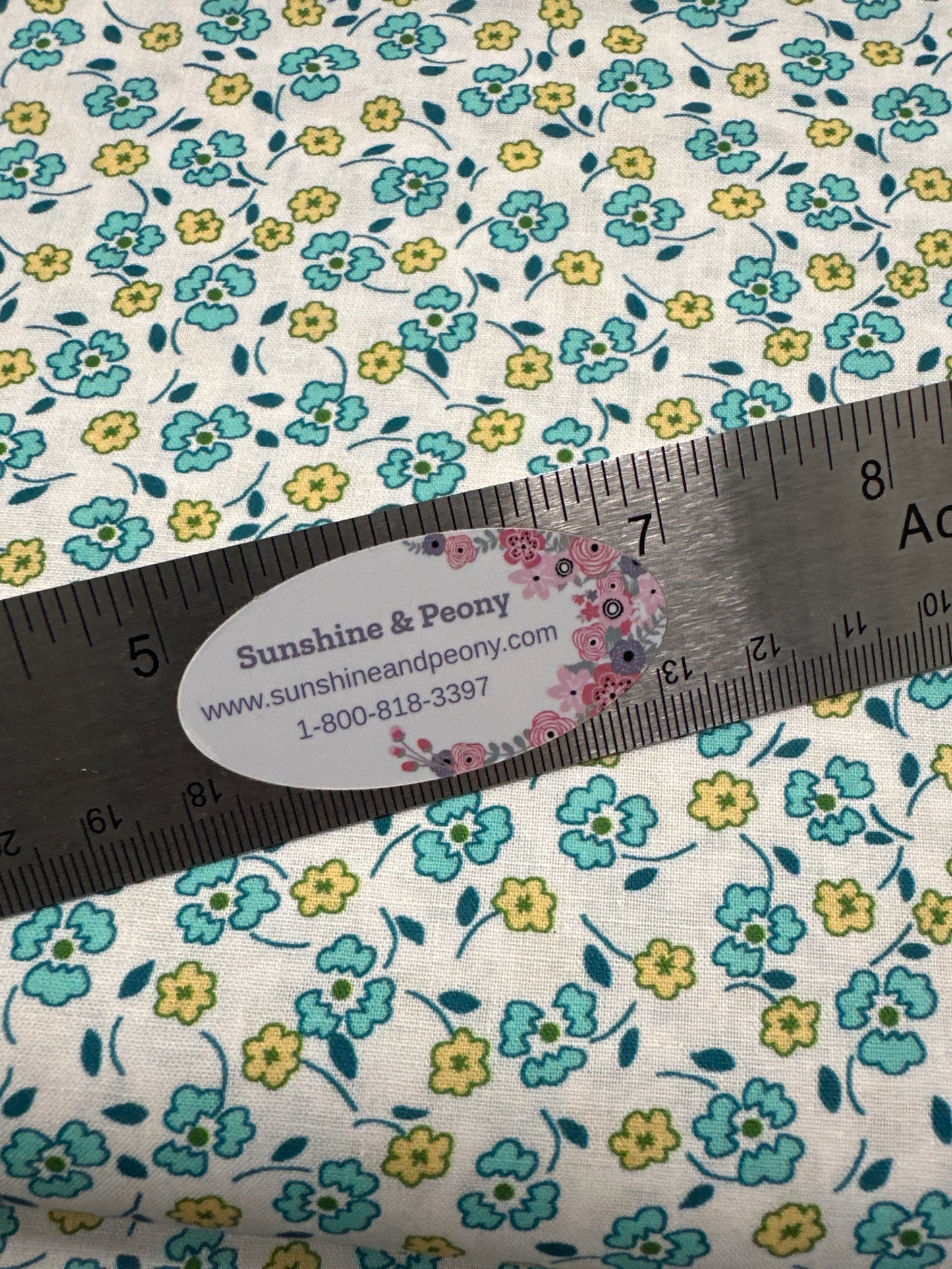Robert Kaufman - Flowerhouse Little Blossoms - Azure - Priced per Half Metre