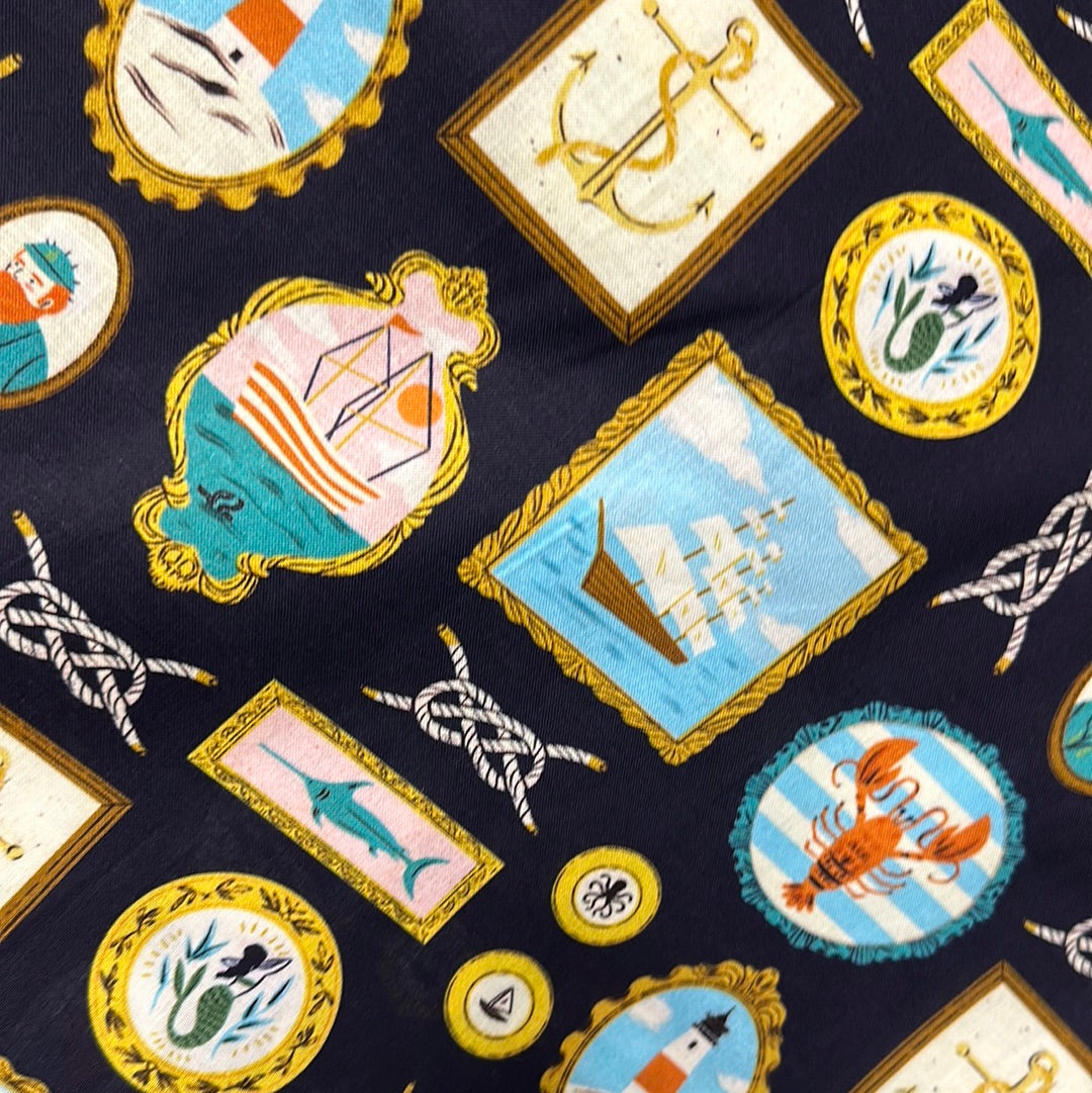 Dear Stella - Seafarer - Navy - Priced by the Half Metre