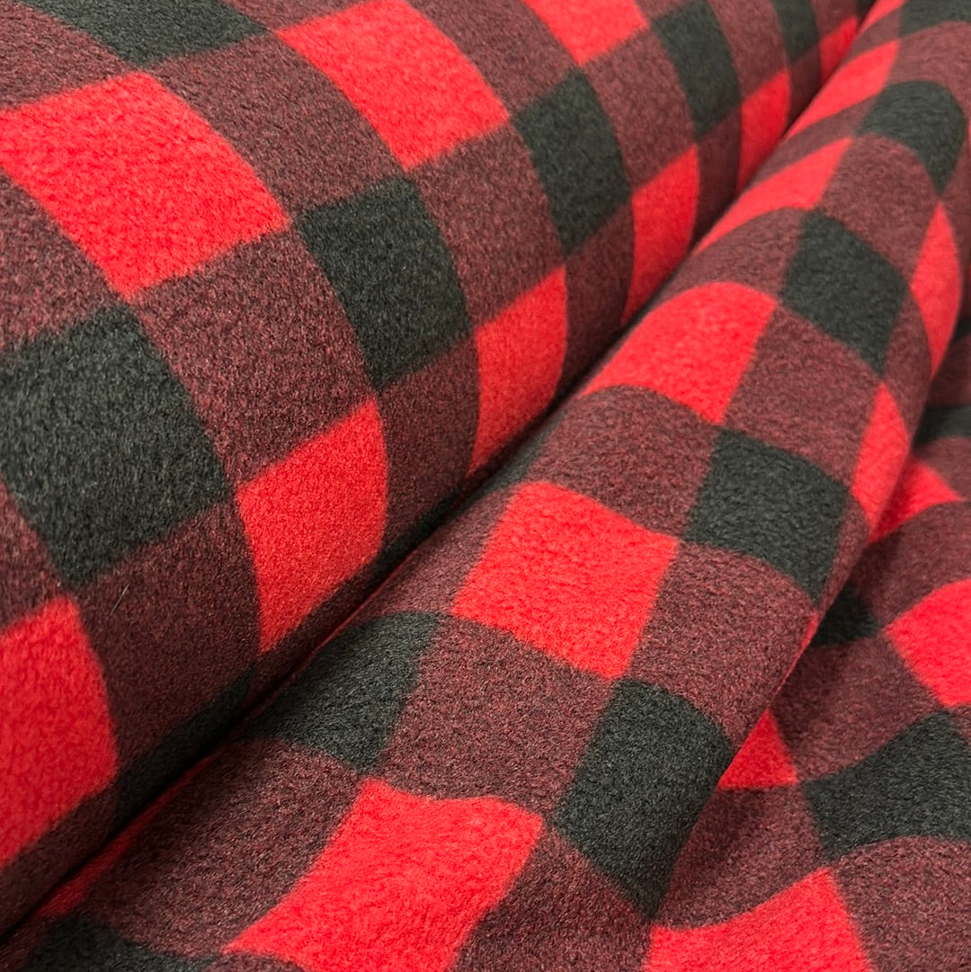 Black and Red Buffalo Plaid - Fleece