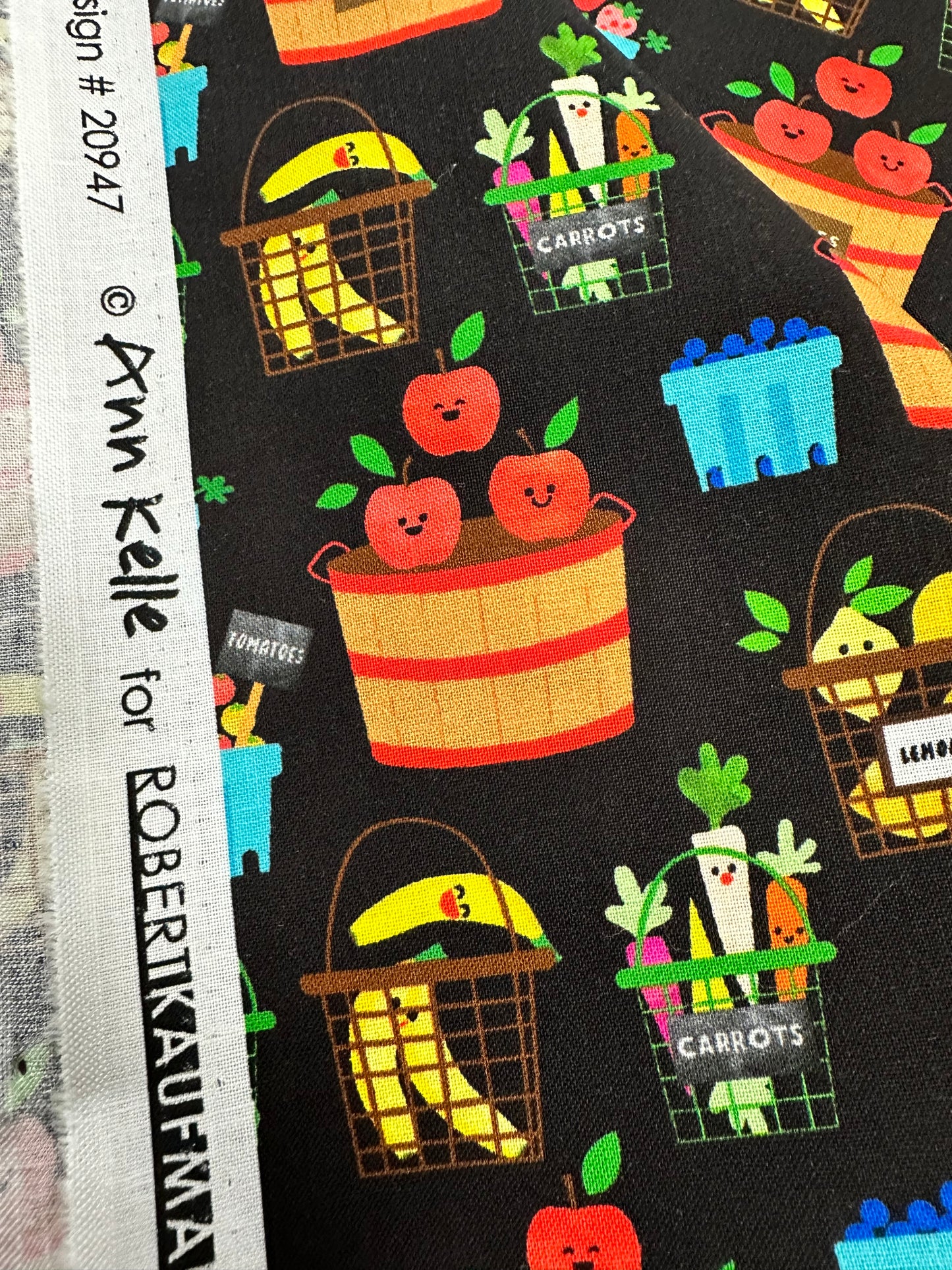 Last 35.5" x Width of fabric - Veggie Baskets - Farm to Table - by Ann Kelle Designs for Robert Kaufmann