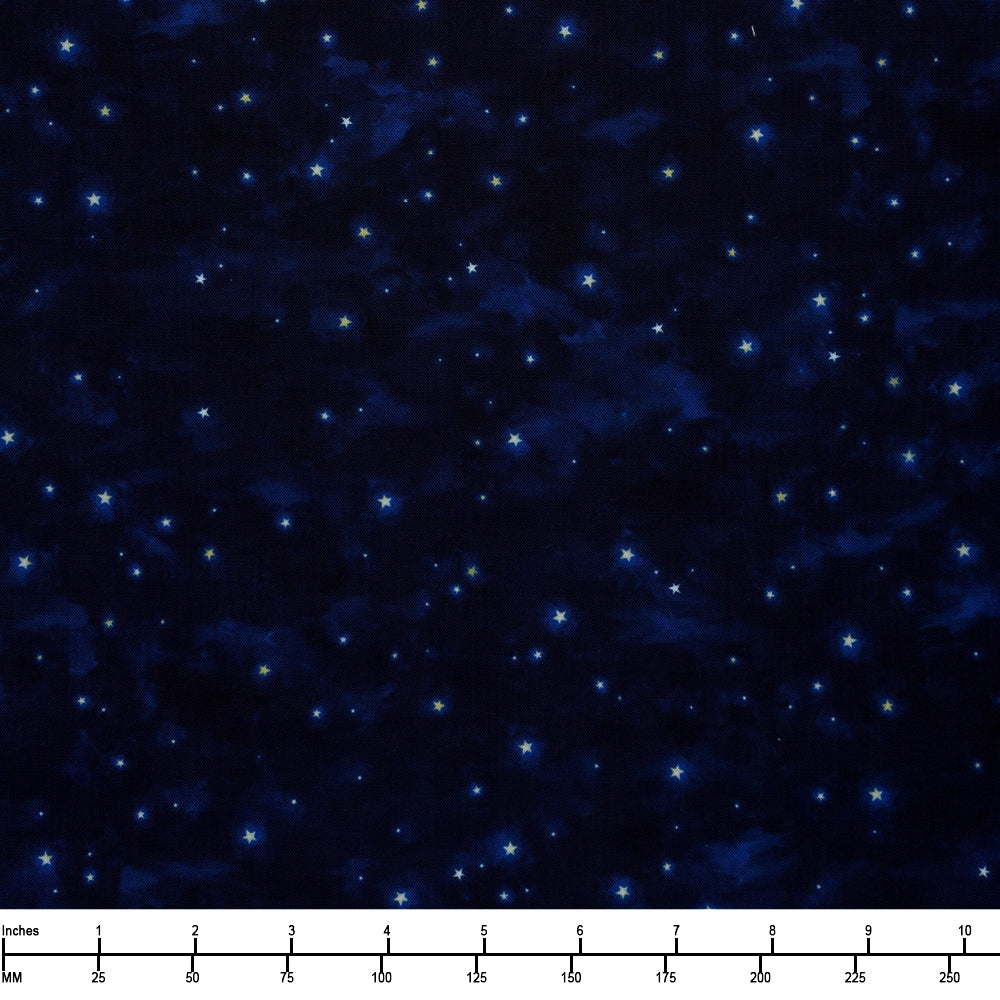 Robert Kaufman - Night Owls - Stars Midnight - Priced per half metre