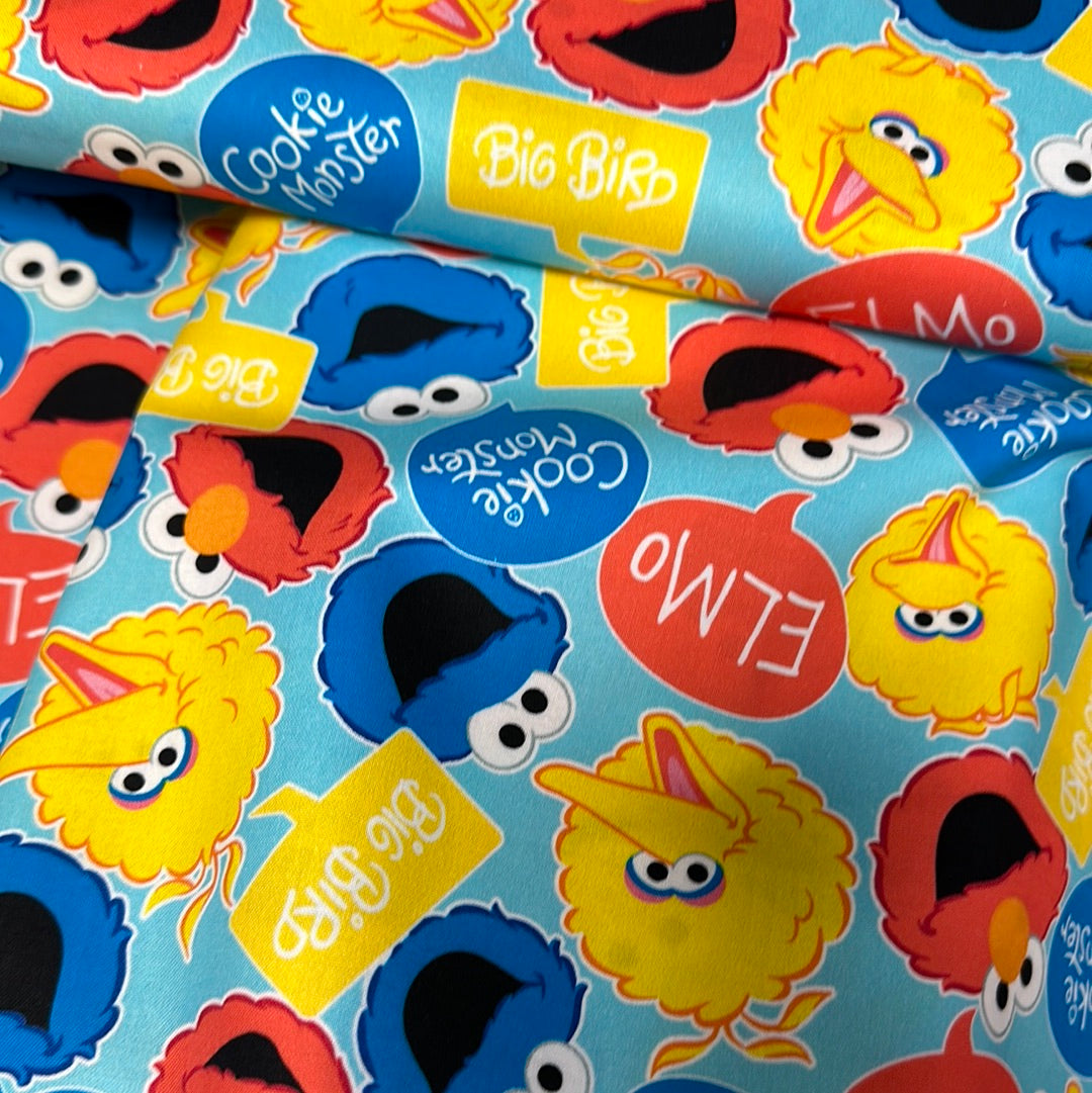 Sesame Street Heads Big Bird, Elmo, Cookie Monster Aqua