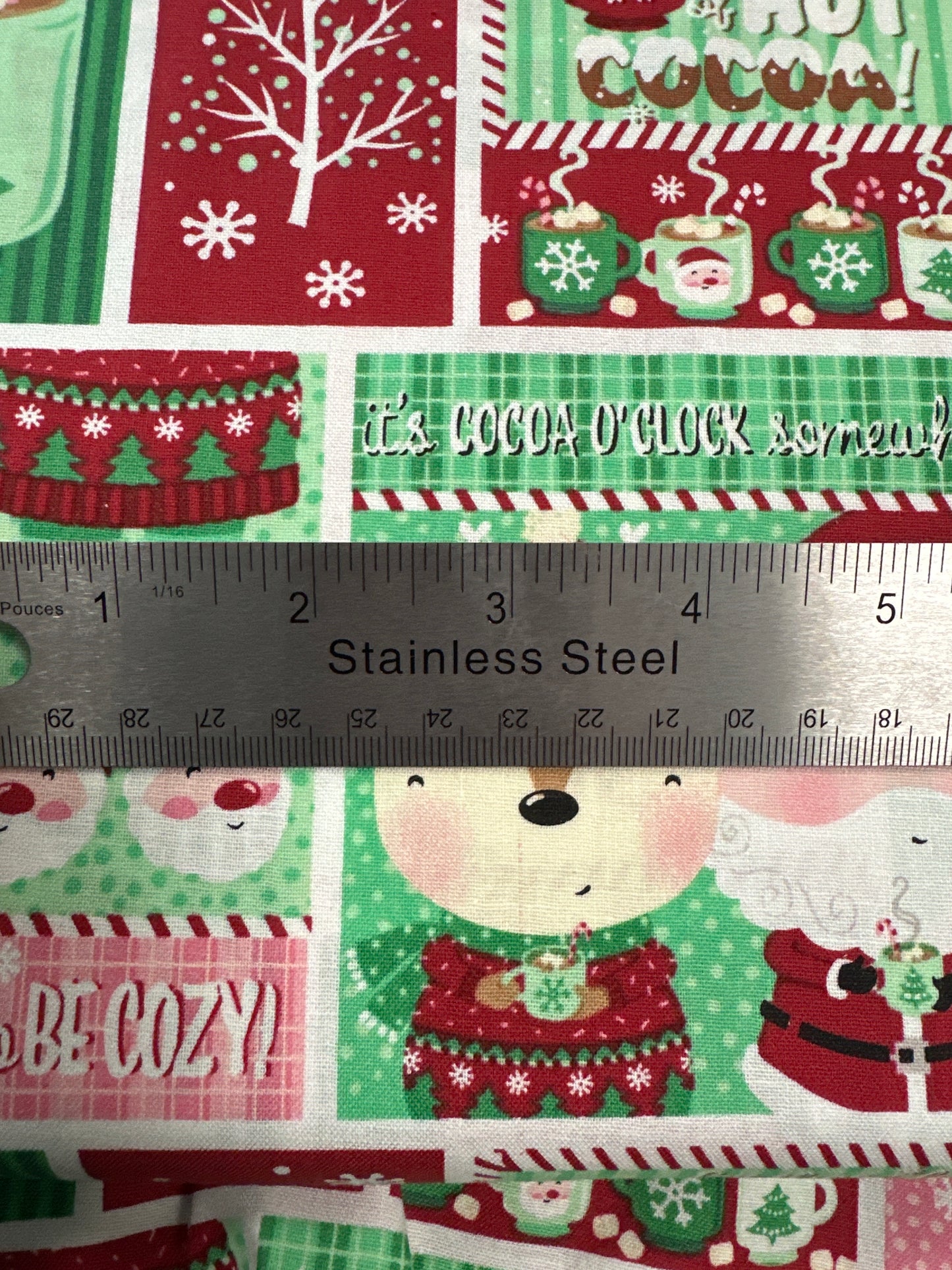 3 Wishes Fabric - Snow and Hot Cocoa - Cocoa Pal Patch