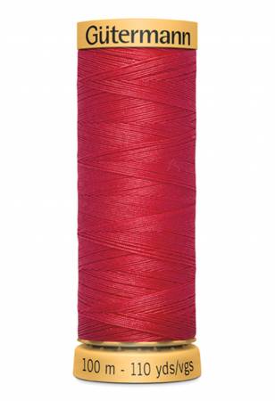 GÜTERMANN - 100% Cotton Thread - Thread Weight: 50 wt - Red - 100 M
