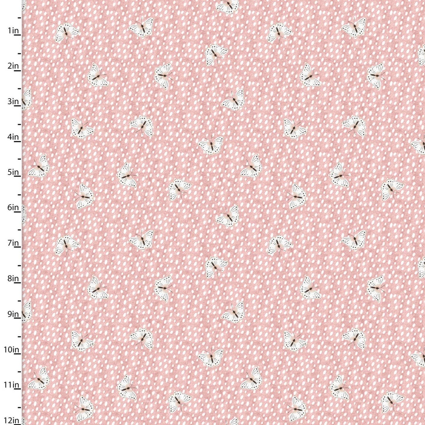 Last cut from bolt - full metre - Flannel - 3 Wishes - Baby In Bloom Flannel by Jo Taylor Collection - Pink Fluttering Fawn