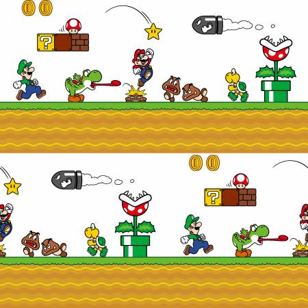 Springs Creative - Nintendo - Super Mario Side Scroller - Priced per half metre