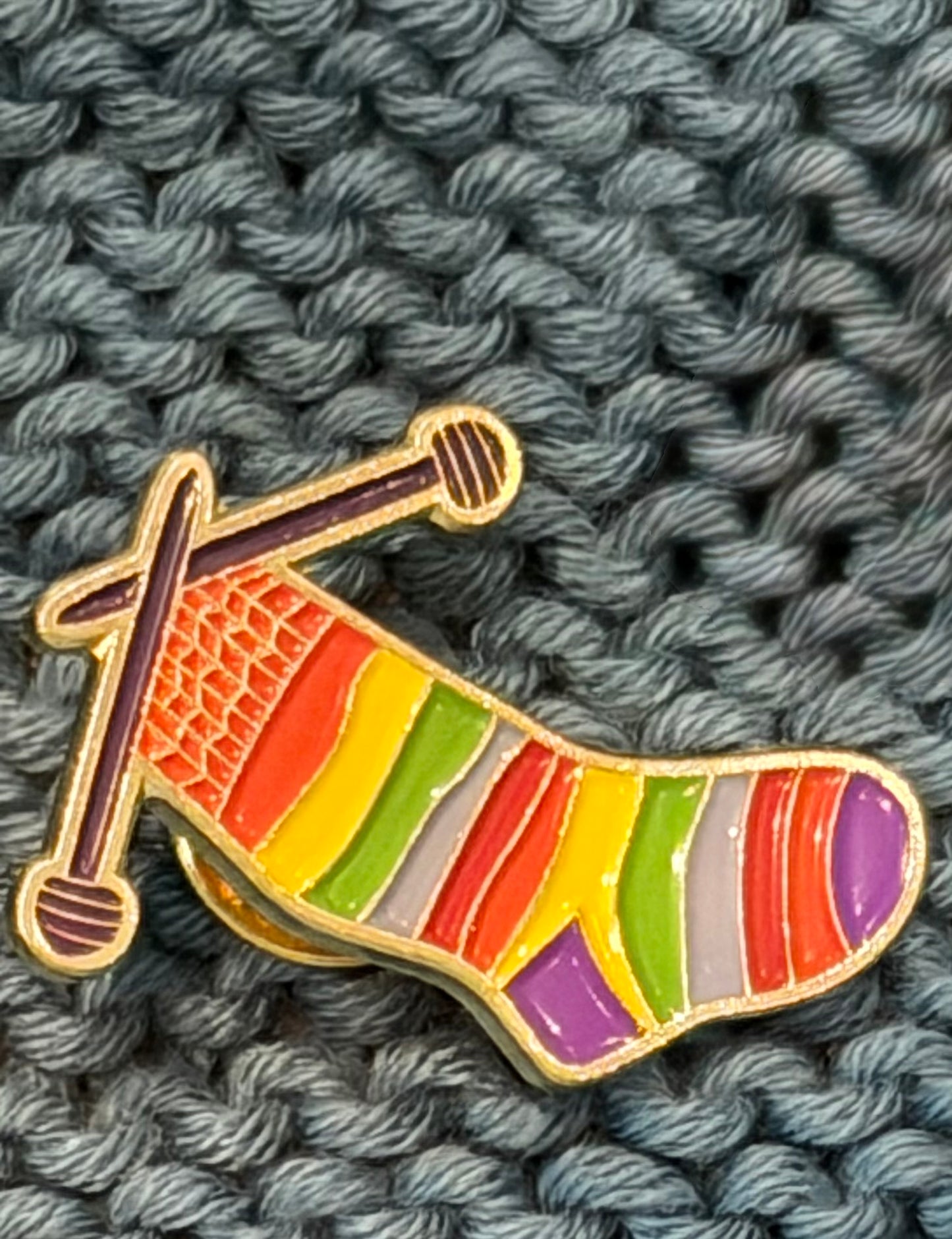 Enamel Pin - Knitting Socks