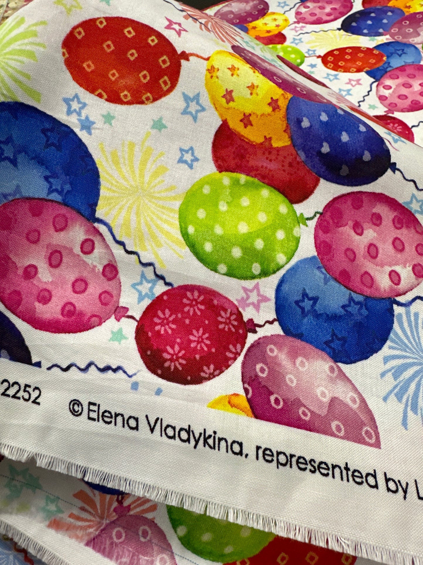 Robert Kaufman - Happy Day Collection by Elena Vladykina - Celebration on white - Priced by the Half Metre