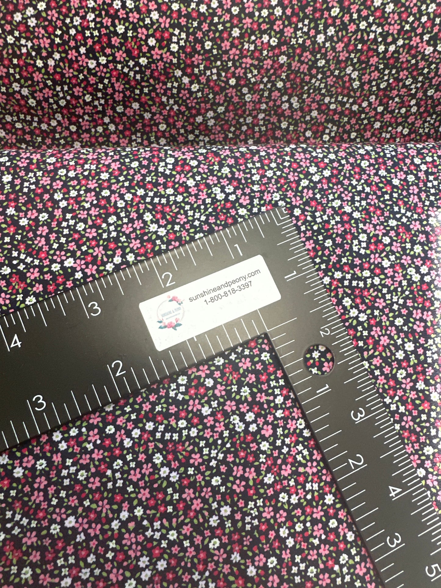 Robert Kaufman Fabrics - Petite Garden - Midnight - by Sevenberry - Mini Flower Blooms - Priced by the Half Metre
