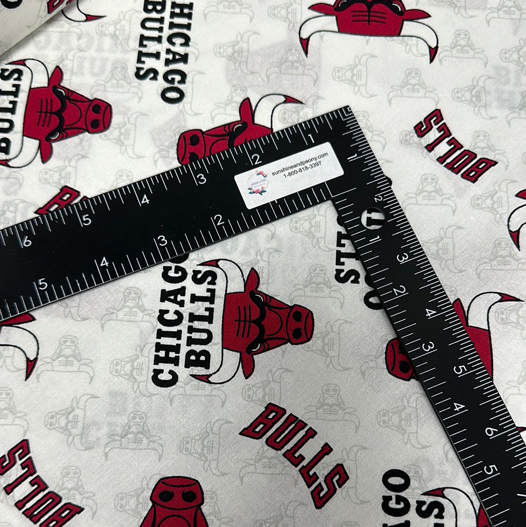 Last cut 13" x width of fabric - Chicago Bulls - NBA - 2020 White