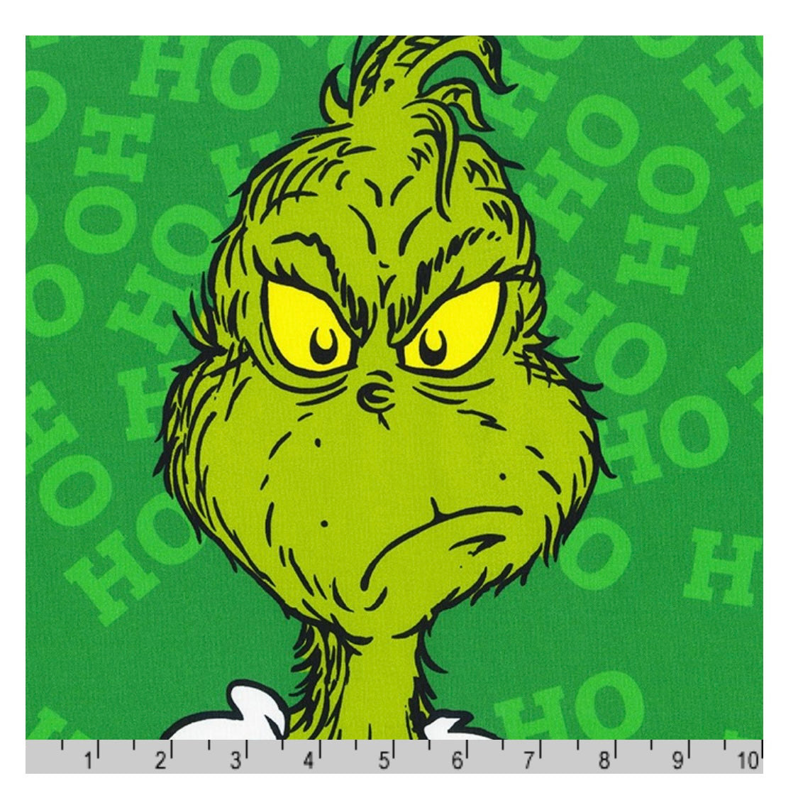 Back in stock - Panel - Robert Kaufman - Dr. Seuss - Grinch Holiday Panel - Giant Grinch
