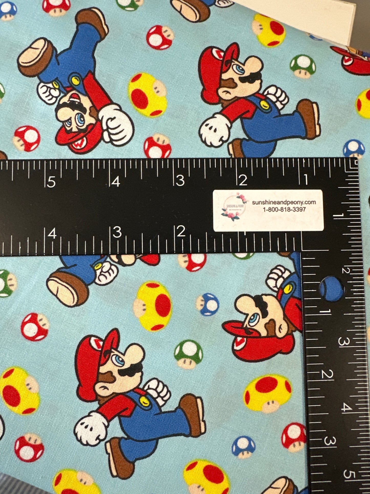 Springs Creative - Nintendo - Super Mario - Mario and Mushroom Toss - Priced per half metre