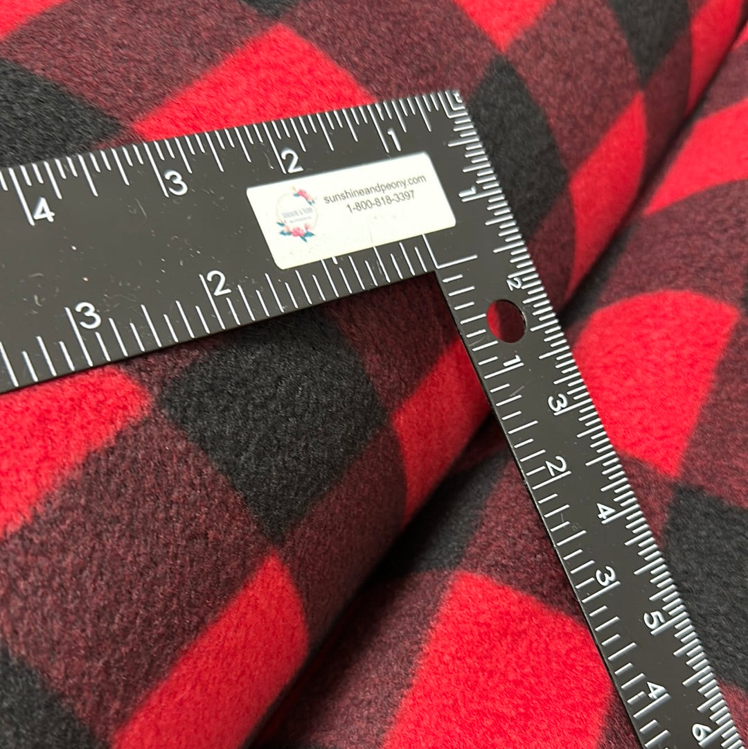 Black and Red Buffalo Plaid - Fleece