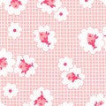Vintage Floral - Pink Floral - Aunt Ella's Butterflies Collection by Darlene Zimmerman for Robert Kaufman