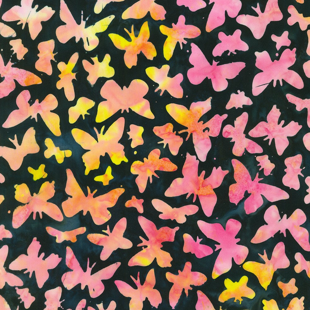 Batik - Robert Kaufman Artisan Batiks - Lunn Studio - Butterfly Habitat - Sorbet - Priced by the Half Metre