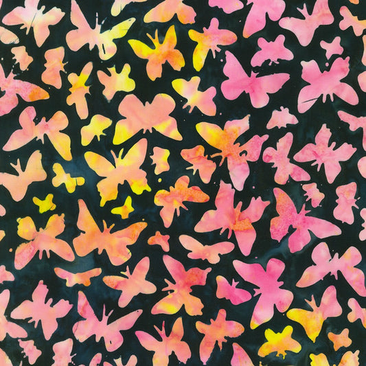 Batik - Robert Kaufman Artisan Batiks - Lunn Studio - Butterfly Habitat - Sorbet - Priced by the Half Metre