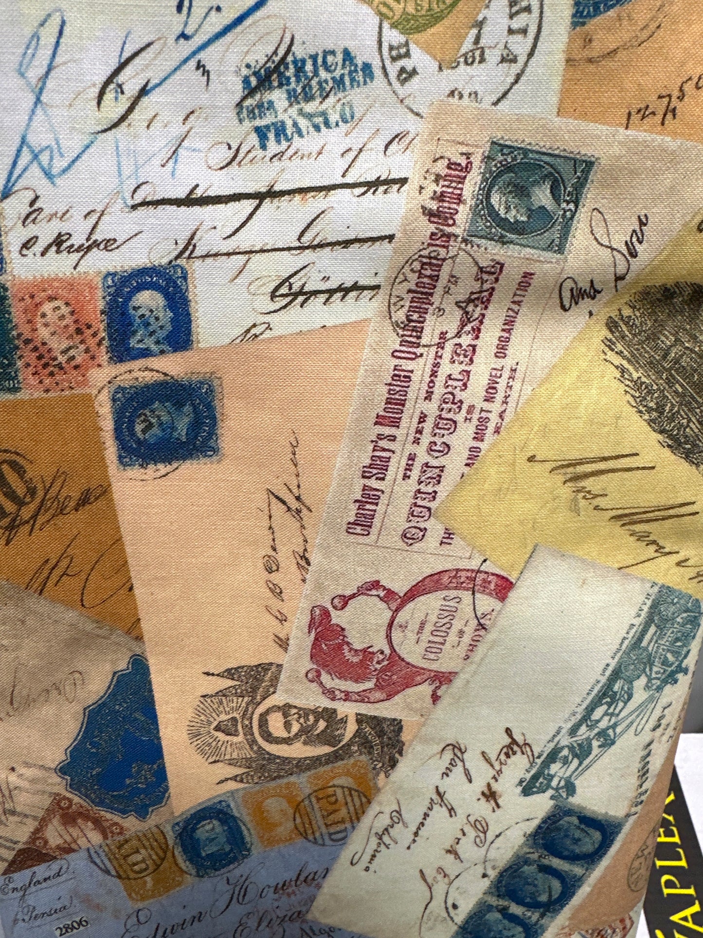 Library of Rarities - ANTIQUE - Stamped Letters - Robert Kaufman - Priced per half metre