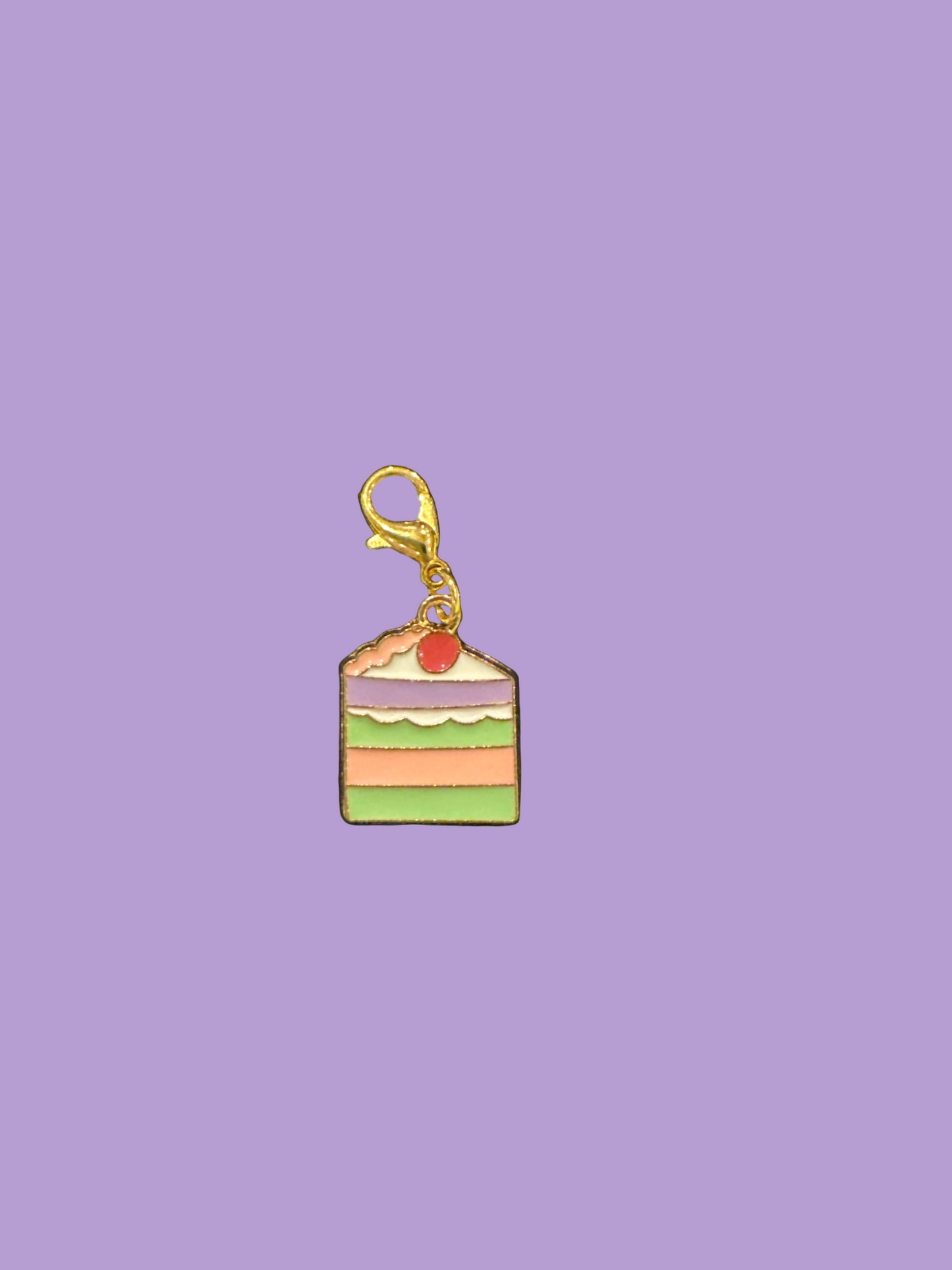 Stitch Marker/Zipper pull  - Charm - Pastel Slice of Cake