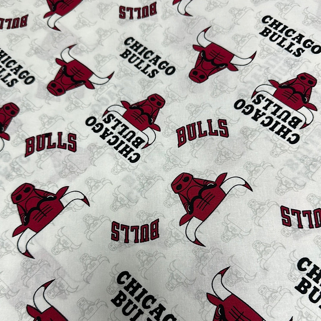 Last cut 13" x width of fabric - Chicago Bulls - NBA - 2020 White