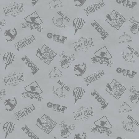 Riley Blake - Golf Days by Tara Reed Collection - Golf Days Club - Gray - Only 2 Pre Cut Fat Quarters available
