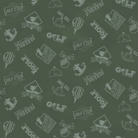 Riley Blake - Golf Days by Tara Reed Collection - Golf Days Club - Hunter Green - Only 2 Pre Cut Fat Quarters available