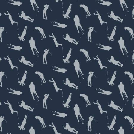 Riley Blake - Golf Days by Tara Reed Collection - Golfers on Navy - Only 2 Pre Cut Fat Quarters available
