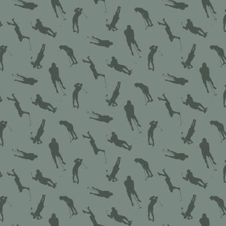 Riley Blake - Golf Days by Tara Reed Collection - Golfers on Sage - Only 2 Pre Cut Fat Quarters available