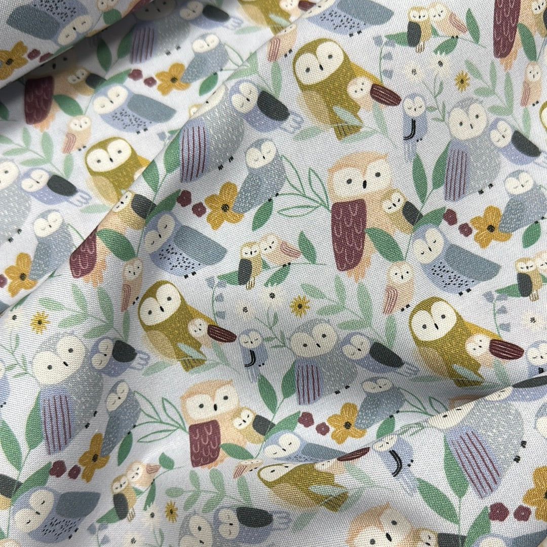 Dear Stella - Don't Give a Hoot - Owls - Misty - Priced per Half Metre