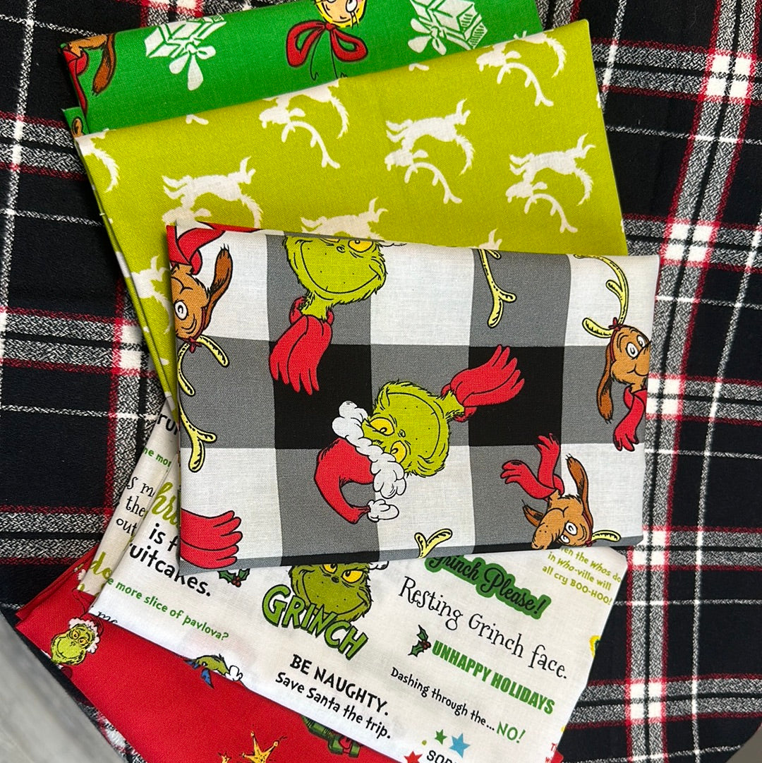 Robert Kaufman - Grinch Christmas Fabrics - Fat Quarter Bundle