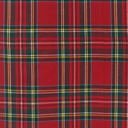 House of Wales Plaid Collection by Robert Kaufman - Red - Priced per half metre