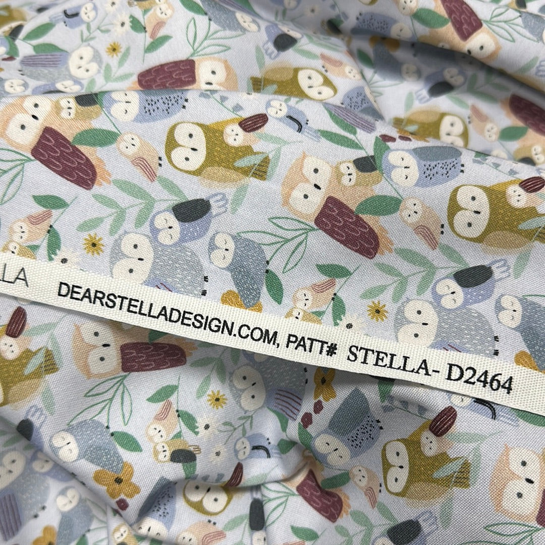 Dear Stella - Don't Give a Hoot - Owls - Misty - Priced per Half Metre
