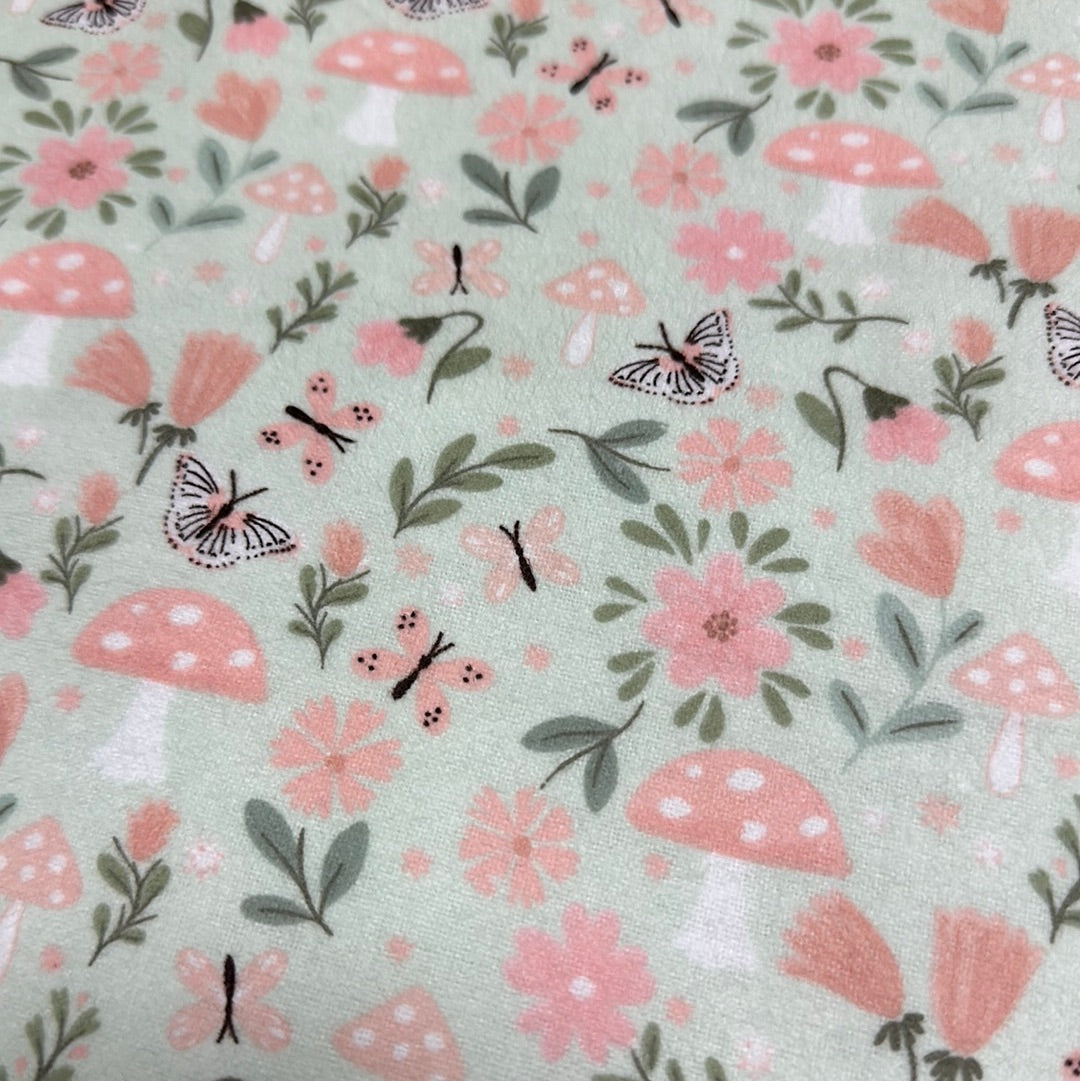 Flanelle - 3 souhaits - Baby In Bloom Flannel par Jo Taylor Collection - Papillons et fleurs - Prix au demi-mètre